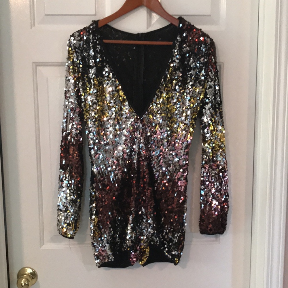 Multi-Color Sequin V-Neck Romper